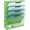 Green, variant on 6 Tier Mesh Hanging Wall File Organizer, Desk Vertical Mail Paper Document Folder Holder Rack with Bottom Tray and Nametag Label for Office Home School, Light Purple