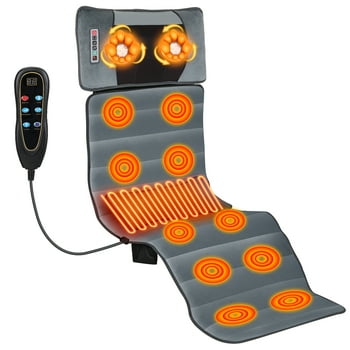 AMONSEE Massage Mat, Massage Chair Full Body,10 Vibration Motors & 9 Massage Modes,Back Massage for Bed,Full Body Massager for Neck, Back, Lumbar,Leg, Gifts for Women Men