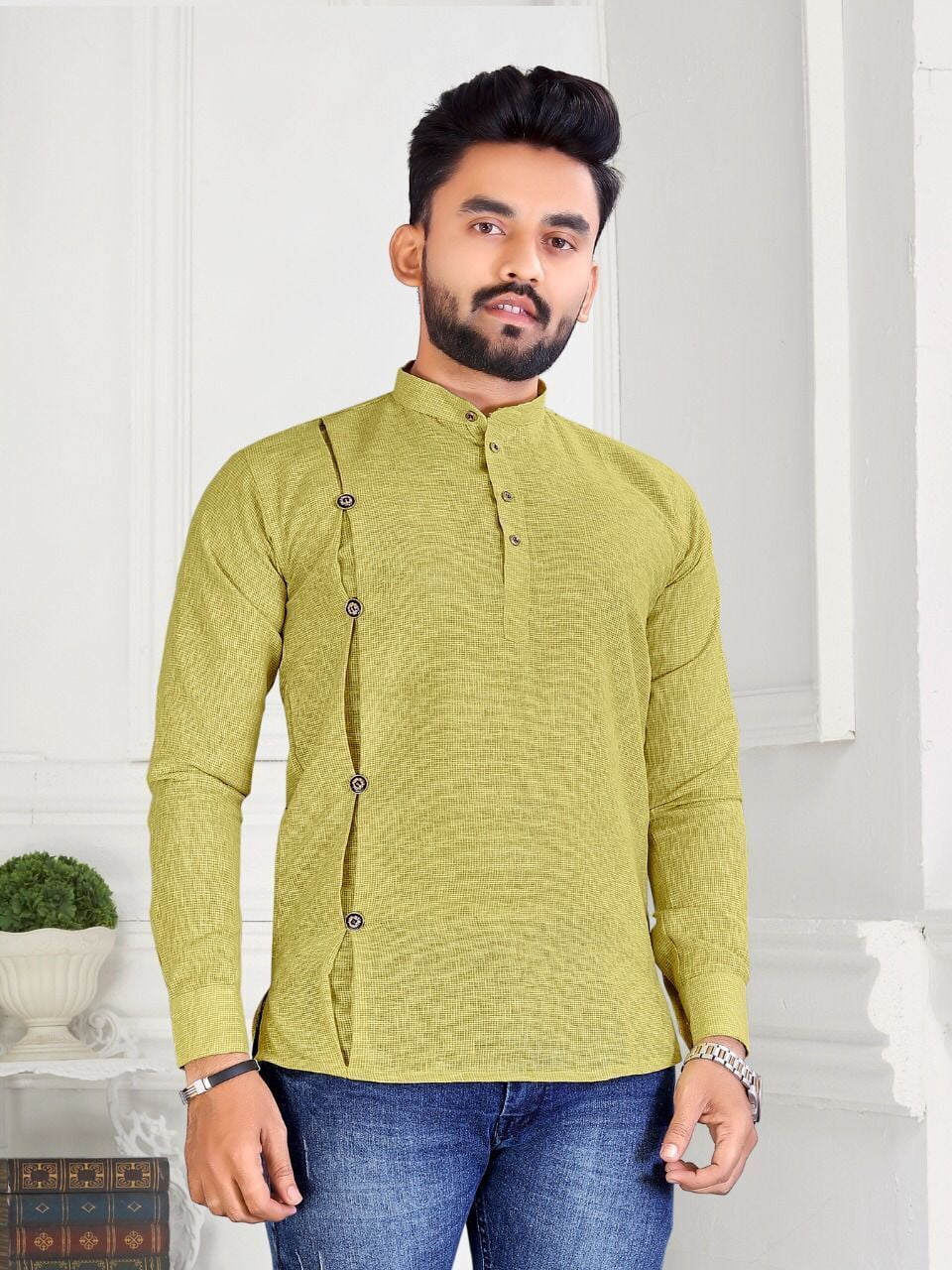 Mens Cotton Kurta Indian Pakistani Bollywood Style Dress For Diwali