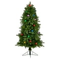 thumbnail image 3 of Nearly Natural Prelit LED Green Decorated Fir Christmas Tree, with Bendable Branches 5', 3 of 10