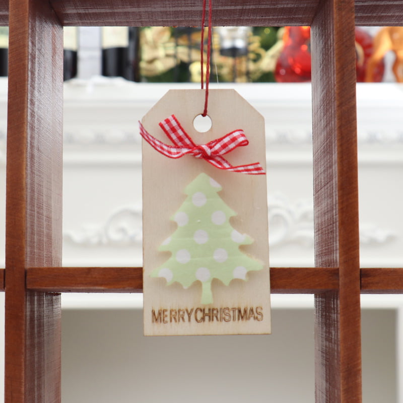 6PCS DIY Crafts Wooden Pendants Hanging Ornaments Xmas Decoration Christmas Tree 