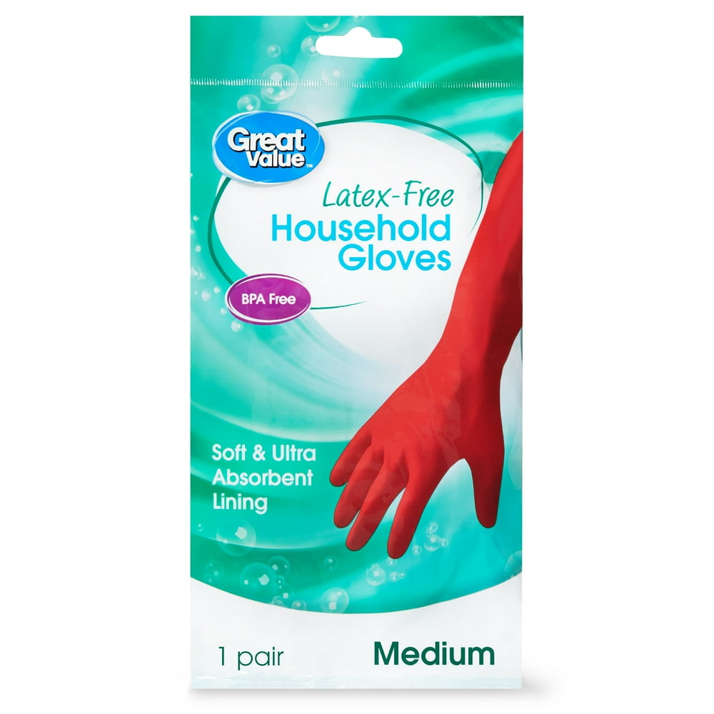 Great Value LatexFree Medium Household Gloves, 1 Pair