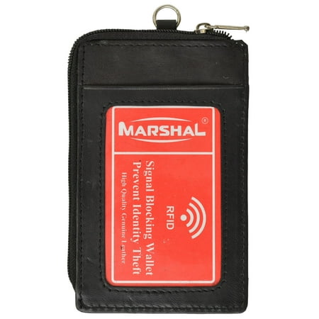 RFID Blocking Premium Genuine Leather Credit Card Holder Zipper ID Neck Wallet RFID P 470 (Best Credit Card For 23 Year Old)