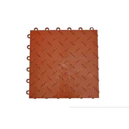 Speedway Garage Tile Mfg. Garage Floor 6 Lock Diamond Tile Terra Cotta 50 pack