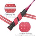 thumbnail image 3 of Tennis Badminton Racket Overgrip Anti Skid Sweatband Racquet Grip with Raised Ridges, Red 5 Pack, 3 of 6