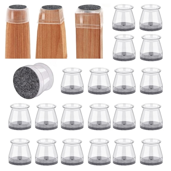 24/36 pcs Chair Leg Floor Protectors,Silicone Felt Furniture Leg Pads Caps Covers for Hardwood Floors
