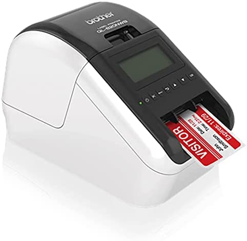Brother QL-820NWB Professional Ultra Flexible Label Printer with Wired,  Wireless and Bluetooth Connectivity 110 Labels Per Minute, 300 x 600 dpi, LCD  Display, Auto Cut,4 Feet USB PrinterCable