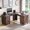 Dark Walnut, variant on Keywhat 60" Farmhouse Rustic Executive Desk, Home Office Computer Workstation with Charging Station, 4 Drawers & File Cabinet, Dark Walnut Finish