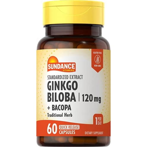 Sundance Ginkgo Biloba 120 mg Plus Capsules, 60 Count