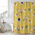 thumbnail image 6 of Yellow Camels Shower Curtain Set - Long 72" x 84" Washable Bathtub Curtain with 12 Hooks, Modern Watercolor Cute Funny Animals Waterproof Fabric Stall Shower Curtains for Bathroom/Bathtub Décor, 6 of 6
