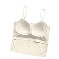 thumbnail image 3 of Women's Adjustable Strap Camisole Tank Top with Built-in Padded Bra, One Size Silky Stretch Sleeveless Cami, Seamless Daily Layering Home Lounge Top for Women 40-70kg, 3 of 7