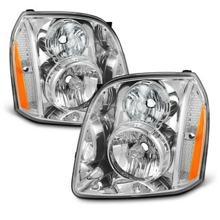 AKKON - For 2007-2014 GMC Yukon XL 1500 / XL 2500 Denali SUV Dual Halo LED  Projector Chrome Headlights Front Lamps Pair