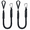 Black (4ft) * 2, variant on CATPAN 2 Pack Boat Dock Lines, 4 Feet Elastic Mooring Ropes with Stainless Steel Clip and Loop End, Braided Docking Lines for Boats, Pontoons, Kayaks, Cleats, Posts and Marinas