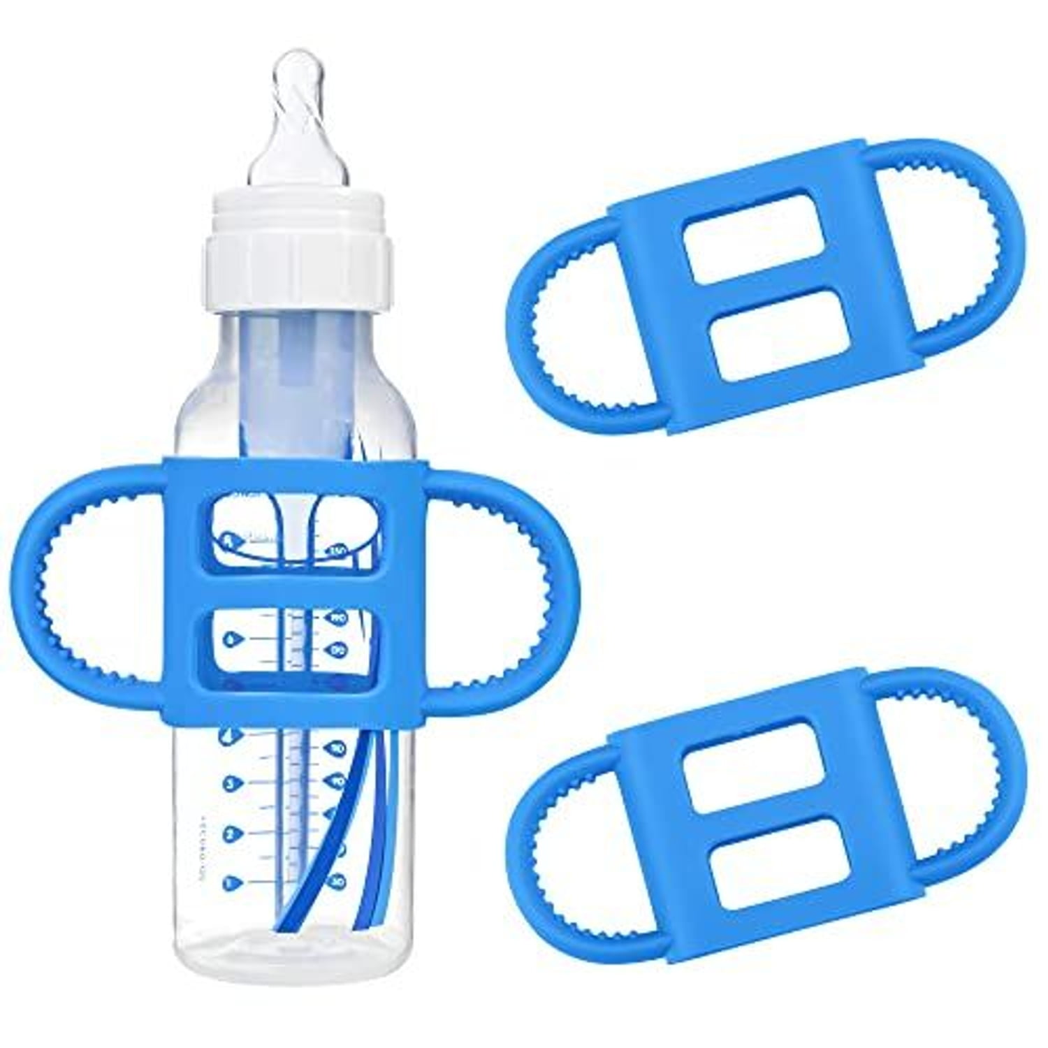 Impresa 3-Pack Blue Silicone Bottle Handles for Dr Brown Baby Bottles