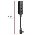thumbnail image 3 of Cable de extensión Power Strip GE de 3 salidas, 6 pies, 2 unidades, negro, 3 of 9