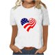 thumbnail image 1 of Tops Cortos para Mujeres Día de la Independencia Patriótica Impreso Cuello Redondo, Camiseta de Manga Corta Casual para la Primavera, Verano Y Fiesta, 1 of 4