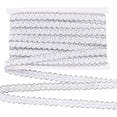 thumbnail image 2 of Polyester 13Yards White Gimp Braid Trim 0.6 Inch Wide Polyester Woven Fabric Trim Silver Edge Upholstery Trim for Sewing Costume Accessories DIY Crafts Decoration, 2 of 6