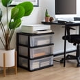 thumbnail image 3 of IRIS 3-Drawer Wide Plastic Storage Drawer, Black, Set of 2, 3 of 10