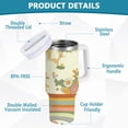 thumbnail image 2 of Yayeee 30oz Stainless Steel Tumbler with Straw and Handle Double-Wall Insulated Travel Water Bottle, Beige Clouds, 2 of 8