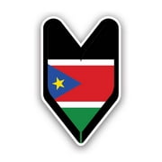 South Sudanese Driver Badge Sticker Decal - Self Adhesive Vinyl - Weatherproof - Made in USA - wakaba green leaf shoshin beginner driver sign soshinoya jdm sudan sdn sd