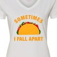 thumbnail image 4 of Inktastic Tacos Fall Apart Women's V-Neck T-Shirt, 4 of 5