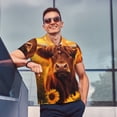 thumbnail image 4 of Fotbe Vintage Sunflower Cow A Camiseta Polo de Golf para Hombre con Estampado – Camisa Deportiva Transpirable con Cuello Abotonado-Medium, 4 of 6