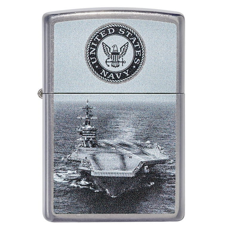 Zippo U.S. Navy Aircraft Carrier Street Chrome Pocket Lighter