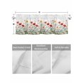 thumbnail image 4 of Valances for Windows Spring Poppy Rod Pocket Cafe Window Treatments Valance Curtains for Kitchen Bathroom Laundry Basement Windows 60"x18", 4 of 9