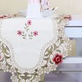 thumbnail image 4 of PiccoCasa Classic Flower Embroidery Table Runner Dinning Decors, Red Rose 16"x59", 4 of 5
