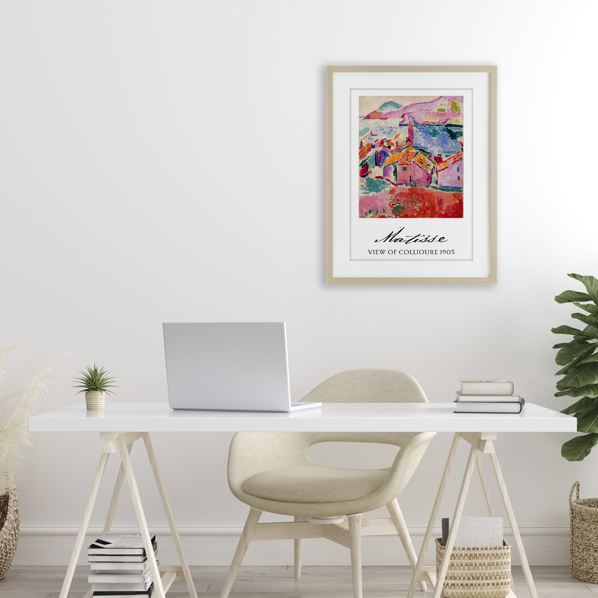 View Of Collioure Birch Framed Print Under Glass, design by Vintage Hustle