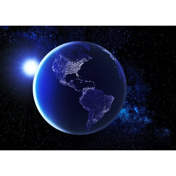 Earth at Night - North and South America - 3 Lenticular 3D Postcard Greeting Cards