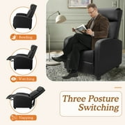 Homall Massage Recliner Chair Single Sofa Chair Small Recliner Home Theater Seating PU Leather Living Room Sofa,Black