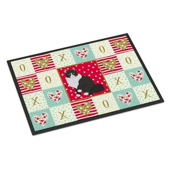 Carolines Treasures Siberian Forest Cat Love Indoor or Outdoor Mat 18x27 doormats, Multicolor