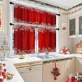 thumbnail image 7 of Christmas Snowflake Red Kitchen Curtains Snow Winter Window Curtains Valance and Tier Set 36 Inch Rod Pocket Short Tier Curtain for Room Kitchen Decor, 7 of 7