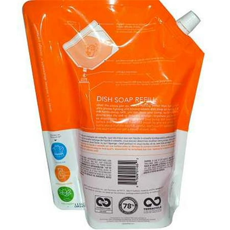 Method 01165 36Z Dish Soap 36oz. Refill Pouch - Clementine Pack Of 6