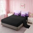 thumbnail image 4 of Erosebridal Leopard Satin Bow Ribbon Full Size Bedding Sets for Girls, Cheetah Animal Print Lace Full Size Bed in a Bag, Black Reversible 7pcs, 4 of 6