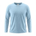 thumbnail image 6 of Domuza Mens Long Sleeve Crew Neck Tee Shirts Casual Cotton T-Shirts Tops Plain Tshirts for Men Trendy Work Shirt Top Light Blue 3XL, 6 of 7