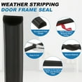 thumbnail image 3 of 39.4Ft x 3/8" Weather Stripping Door Seal, Silicone Self-Adhesive Door Frame Seal Strip for 3/16"-1/4" Doors Window Frame Gap Filler, Black, 3 of 6
