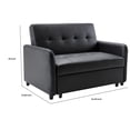 thumbnail image 5 of Duo 52 Inch Convertible Sleeper Loveseat USB Ports Reclining Black, 5 of 5