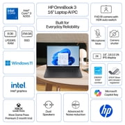 HP OmniBook 3 16 inch 2K IPS Windows Laptop Intel Core 3 N355 8GB 256GB SSD Mica Silver