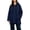 Navy, variant on Asxite Women Fall Winter Tops Round Neck Long Sleeve Hooded Drawstring Side Slit Pocket Loose Pullover Solid Shirts