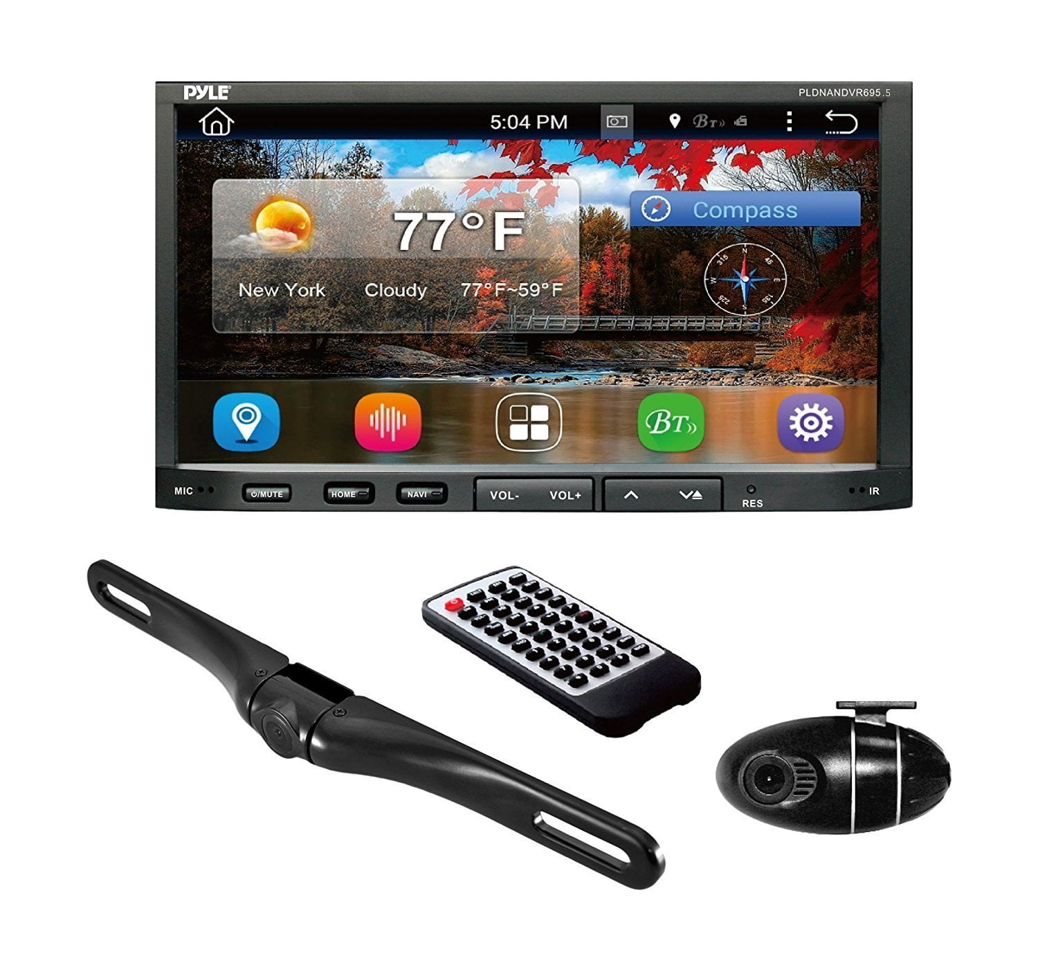 Premium 7In Double-DIN Android Car Stereo Receiver With Bluetooth - HD ...