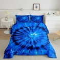 thumbnail image 2 of Manfei Trippy Watercolor 3-Piece Full Size Comforter Sets,Black Blue Bedding Comforter Set,Tie Dye Lightweight Bedding Sets,Breathable Abstract Home Decor,Reversible, 2 of 8