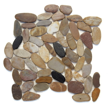 - Solistone Koja 12 in. x 12 in. Polished Pebble Mosaic Floor and Wall Tile, Case of 10
