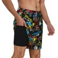 thumbnail image 3 of Haiem Monster Car Mens Swim Trunks with Compression Liner 2 in 1 Swimming Shorts Stretch Swimwear Quick Dry,Board Shorts-XX-Large, 3 of 9