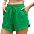 thumbnail image 2 of Lixiuxyad Casual Summer Shorts Women's Casual Drawstring Shorts Straight Fit Summer Comfortable Daily Wear With T Shirts Machine Washable,Green S, 2 of 6