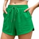 thumbnail image 1 of Pantalones cortos casuales rectos con cordón para mujer - Pantalones cortos de verano de poliéster ligeros y transpirables, tallas S-XXXL, 1 of 5