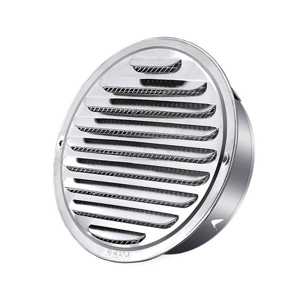 Rejilla de ventilación redonda de acero inoxidable Rejilla de ventilación de metal de 100 mm Rejilla de protección contra la intemperie con rejilla de ventilación antiinsectos Aspas de rejilla de vent