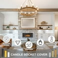 thumbnail image 3 of 3 Pcs 3.94" Tall Candle Covers Sleeves, 3 Pcs Metal E12 Chandelier Socket Sleeves with Insulation Heat Shrinkable Flame Retardant Bulb Light Base Holder for Lamps, Swimming Gold, 3 of 7