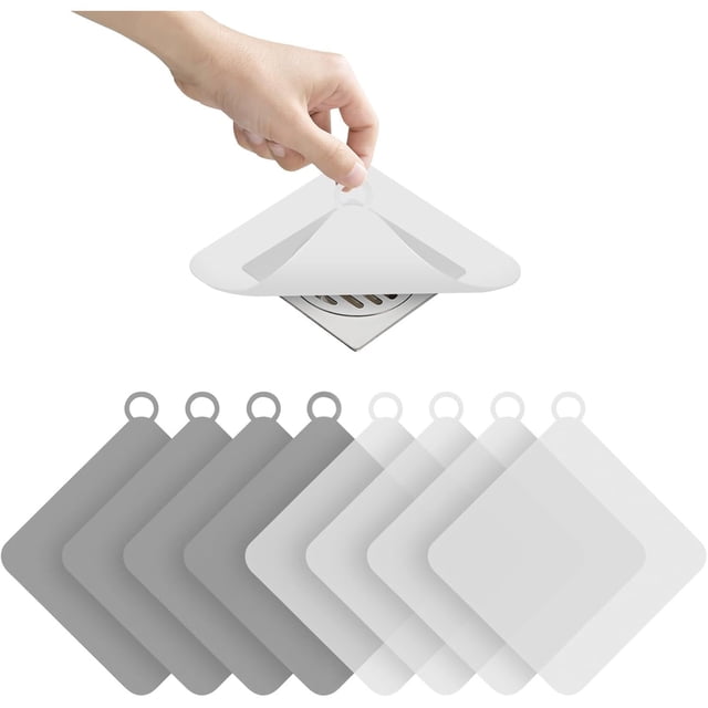 Tapa Coladeras para Regadera Silicona 8 Piezas Tapas de Plástico de Coladera Cuadrados Cubiertas para Coladeras de Desagüe Antiolor Anticucarachas para Bañera Cocina Baño Balcón Lavadero Lavabos Patio